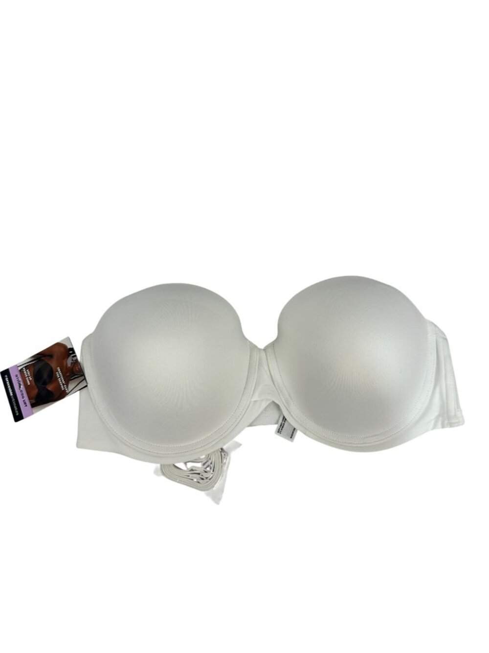 Maidenform Stay Put Power Strapless Lift Bra Size 38D White Smartzone Adjustable